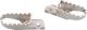 KEDO HD Edelstahl-Krallenfußrasten (1Paar, rechts & links), für 8mm Bolzen, Standfläche ca. 32x68mm