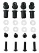 M5x16 Alu-Schrauben-Set (schwarz) inkl. Gummi-Dübelmuttern (Durchmesser 9mm), Durchmesser U-Scheibe 12mm, 8 Stück