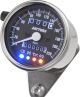 Daytona 'Mechanica II' Tachometer, 220km/h-Anzeige, 60mm Durchmesser, Edelstahlgehäuse, Ziffernblatt schwarz, 4 Kontrollleuchten, Beleuchtung, 6-12V