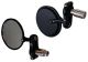 Lenkerendenspiegel, rund, Aluminium schwarz, 1 Paar li/re, Spiegelfläche 83mm Durchmesser, Lenkerinnen- Durchmesser mind. 13mm