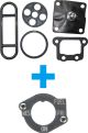 Benzinhahn-Reparatur-Set + Makeover-Kit 'Edelstahl'(10 St. Schrauben/Scheiben + Frontpanel,passend für den Benzinhahn mit ZWEI Membranen)