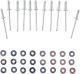 Befestigungs-Set für Kotflügel-Verbreiterung Art. 50791-XX, 10 Stück Blindnieten und 20 Stück U-Scheiben (weiß und silber)