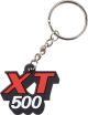 Schlüsselanhänger XT500, Soft-Vinyl schwarz/rot/weiß mit Metallkette & Schlüsselring