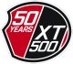 Aufkleber 50 Jahre XT500, Seitendeckel-Motiv, Abmessungen ca. 70x60 mm, 1 Stück