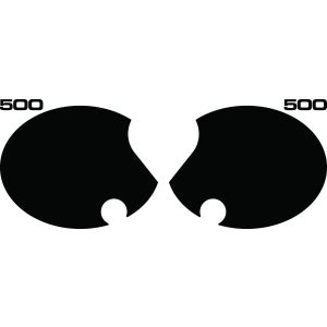 Seitendeckelaufkleber-Set '500', 4tlg. rechts+links (schwarz), Schrift schwarz