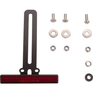 KEDO Reflektorhalter Aluminium schwarz beschichtet, mit e-geprüftem Reflektor, für Kennzeichenhöhe 13-20cm, ergänzt Art. 31081/30396/60526