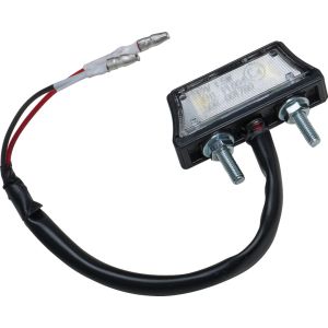 LED Kennzeichenleuchte 'D-Track', e-geprüft, Abm. 47x20x14mm, M4 Verschraubung mit ca. 24mm Achsabstand 15mm Schraubenlänge, Kabel ca. 190mm