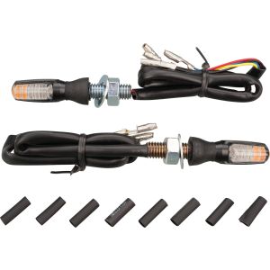 LED-Micro Blinker/Rücklicht-Einheit, 'Spark', Kunststoffgehäuse Abm. nur ca. 25x11x14.5mm, getöntes Glas, e-geprüft, gummigelagert, 1 Paar