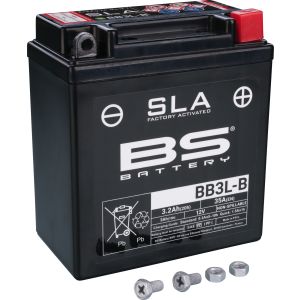 SLA-Batterie 12V / 3.2Ah, wartungsfrei befüllt, auslaufsicher durch SLA-Technologie (ohne Vlies, ohne Gel) Typ BB3L-B / YB3L-A / YB3L-B