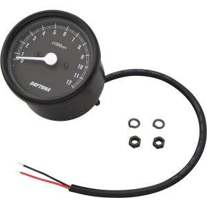 Daytona 'Mechanica II' Drehzahlmesser, 12.000 U/min, 60mm Durchmesser, Gehäuse & Ziffernblatt schwarz, LED-Beleuchtung, 6-12V