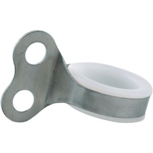 Bremszughalter Gabelbrücke oben, 2-Loch-Befestigung für M8-Bolzen, 19mm Lochabstand Mitte-Mitte, Set besteht aus Halter und Nylon-Ring