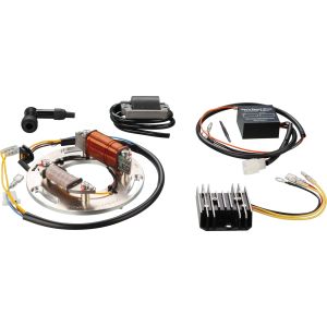 PME CDI-/Lichtmaschinen-Set, Umbau auf 12V Gleichspannung und CDI-Zündung ohne Kontakte, Kabelbaum-Änderung erforderl., für unsere LED-Lampeneinsätze geeignet