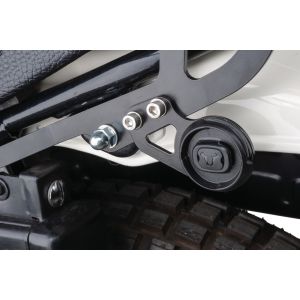 Zusatz-Halter für SW-Motech Tasche mit T-Lock-Verschluss Art. 60730, Edelstahl schwarz, Montage linksseitig an Gepäckträger Art. 60084(S)/60085(S)