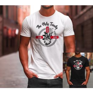 T-Shirt »The Holy Trinity« , Farbe weiß oder schwarz, Größe M - XXL, Regular Fit, 100% Baumwolle
