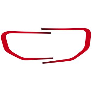 Aufkleber Seitendeckel-Dekor / Zierstreifen, rot mit schwarzem Farbverlauf, 1 Paar für rechte und linke Fahrzeugseite