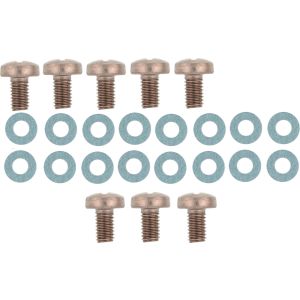 VA-Befestigungs-Set für Edelstahl- Hitzeschutzbleche (3x M6x12 für Flammbox, M6x10 für Krümmer/Endtopf), 16x hitzefeste Unterlegscheibe
