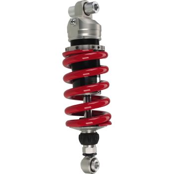 YSS Mono-Stoßdämpfer (ABE), rote Feder, Zugstufe über 30 Klicks anpassbar, Federvorspannung variabel, +-5mm Höhenverstellung am Dämpfer möglich