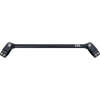 LSL Lenkerstrebe Crossbar, zweit. Schellen, Alu matt schwarz eloxiert, Durchmesser Strebe 1/2', Länge Strebe 280mm, Einbaulänge Mitte/Mitte 300mm