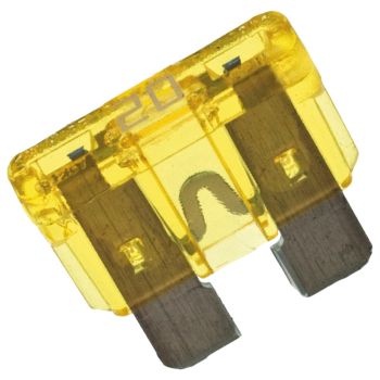 Flach-Stecksicherung Midi (KFZ-Standard), gelb (20A), Abm. ca. 19x19mm