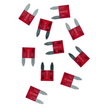 10A Mini-Stecksicherung, rot, Abm. ca. 16x11mm, 10er Pack