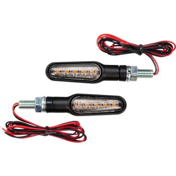 Daytona LED-Blinker D-Light, schwarzes Metallgehäuse, klares Glas, e-geprüft, M8 Gewinde, 1 Paar