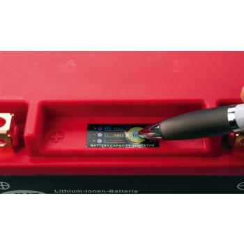 Lithium-Ionen Batterie 12V/48Wh, inkl. Spannungsanzeige, Gewicht 1.38kg, ersetzt u.a. YTZ12S/14S,YTX12(A)-BS, YTX14(H)-BS,KMX14-BS, Abm. 150x87x105mm