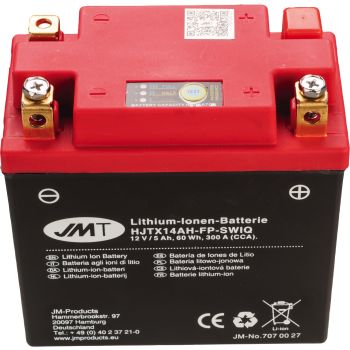 Lithium-Ionen Batterie HJTX14AH-FP 12V 60Wh, inkl. eingebauter Lade-Kontrollanzeige, Gewicht 1.1kg (ersetzt YB14L-A2,YB14L-2)