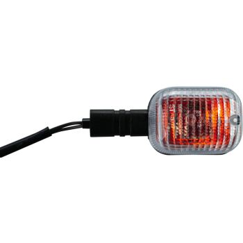 Klarglas-Blinker vorn/links bzw. hinten/rechts, 12V Glühlampe 10W BA15S, Verschraubung wie OEM, starrer Blinkerarm, 1 Stück