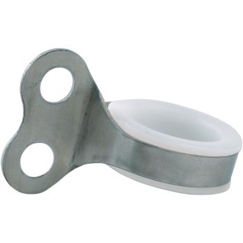 Bremszughalter Gabelbrücke oben, 2-Loch-Befestigung für M8-Bolzen, 19mm Lochabstand Mitte-Mitte, Set besteht aus Halter und Nylon-Ring
