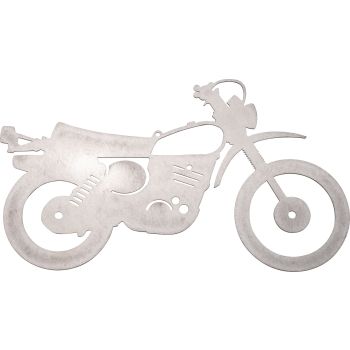 Anhänger »XT500« für den Weihnachtsbaum, ganzjährig im Garten oder im Fenster, Edelstahl geschliffen, mit mittiger Aufhängeöse, Abm. 141x81mm
