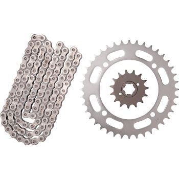XW-Ring Kettensatz inkl. 15Z Ritzel grobverzahnt, 40Z Kettenblatt, OFFENE RK520XRE-Kette mit 104 Gliedern, Hohlniet- und Clipschloss