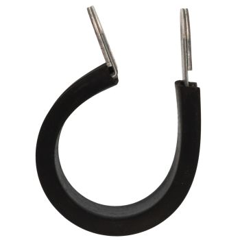 Gummierte Schlauchschelle, für 25mm Durchmesser, Bandbreite 15mm, verzinkt, 1 Stück