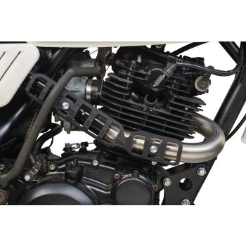 Edelstahl-Krümmer inkl. Flansch, speziell für XT250 mit Marving- oder Bull-Endtopf Art. 91327/91324 passend, lackierfähig mit Auspufflack Art. 51016