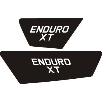 Dekor-Set für Seitendeckel links und rechts, 2tlg., schwarz matt, Design und Schriftzug angelehnt an 76er Dekor der 500er