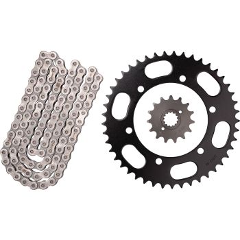 XW-Ring Kettensatz inkl. 15Z Ritzel, 45Z Kettenblatt, OFFENE RK520XRE-Kette mit 110 Gliedern, Hohlniet- und Clipschloss