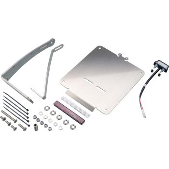 Seitlicher Kennzeichenhalter 'Pur', inkl LED-Kennzeichenbeleuchtung und Reflektor e-geprüft, Edelstahl/Aluminium , inkl. Befestigunsmaterial
